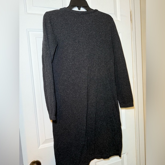 J Jill Sweater Dress V Neck Small Silk Blend Pockets Black White Specks Classic - Picture 5 of 8